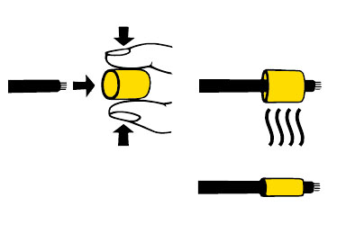 Фото Муфта термоусаживаемая безгалогеновая PHZF Partex для печати 2.4 / 0.8 мм, рулон 100 м, желтый {PHZF30024BN4} (1)