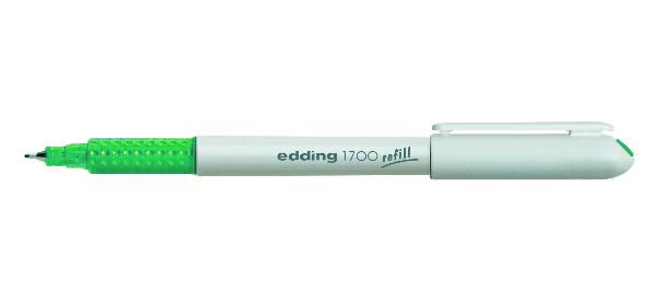 Фото Капиллярная ручка Edding Signpen, 0,5 мм, мягкая зона захвата, сменный стержень, белый корпус, зеленый {E-1700#04}