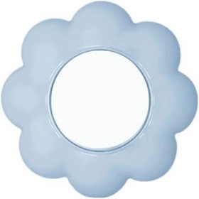 Фото Выключатель одноклавишный KRANZ HAPPY Цветок скрытой установки, белый/голубой {KR-78-0626}