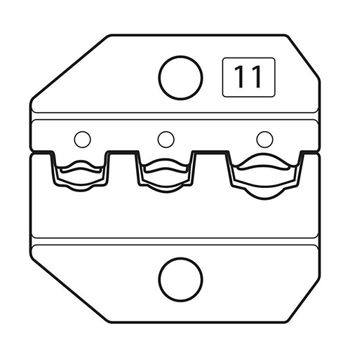 Фото Номерные матрицы МПК-11 для опрессовки изолированных разъемов с красной, синей и желтой манжетами {74411} (1)