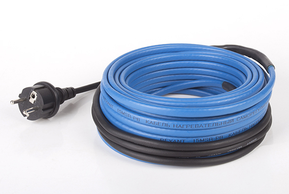 Фото Греющий саморегулирующийся кабель на трубу Rexant Extra Line 15MSR-PB 10M (10м/150Вт) {51-0620} (1)