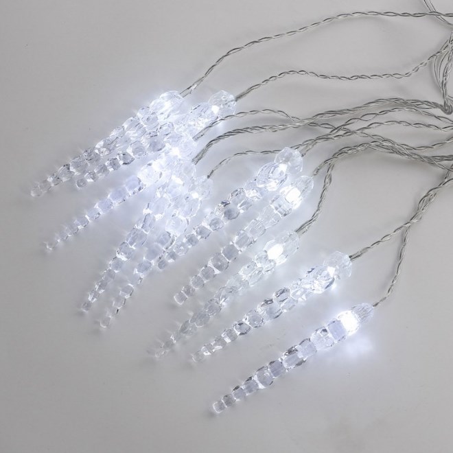 Фото Гирлянда "Сосульки" 1,5х0,25 м, прозрачный провод, белый цвет свечения Neon-Night {303-068}