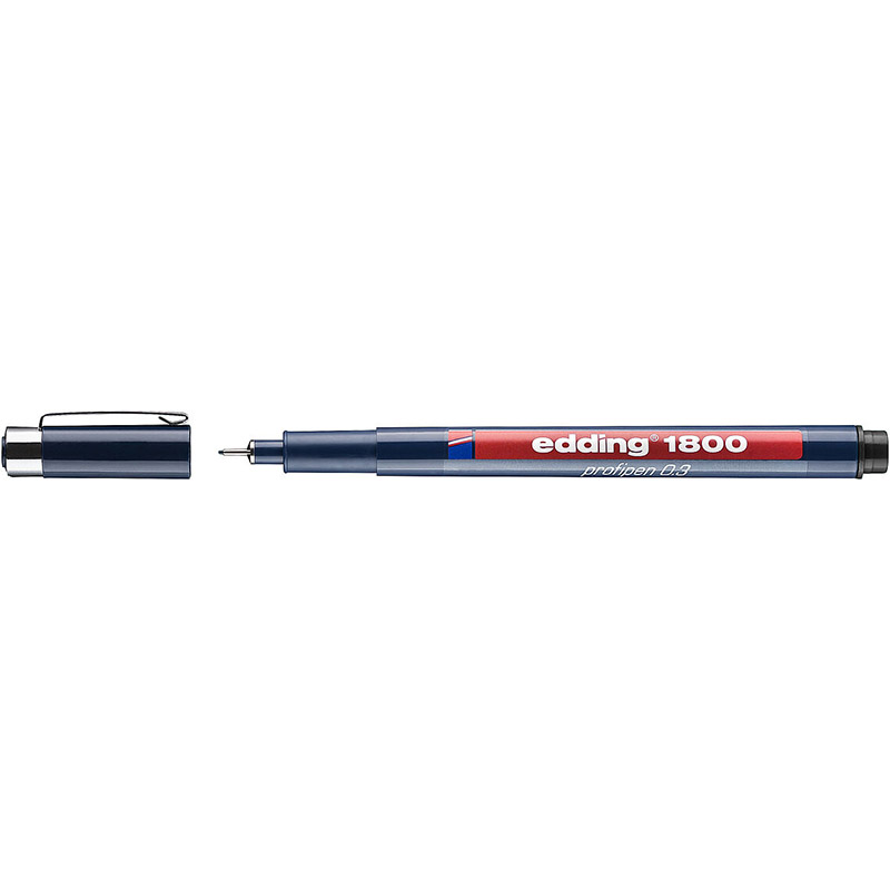 Фото Капиллярная ручка-фломастер Edding для черчения, круглый наконечник, 0,1 мм, красный {E-1800-0.1#2}