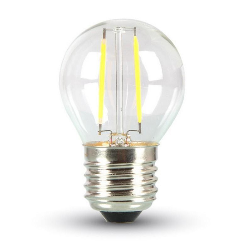 Фото Ретро-лампа Filament G45 E27, 2W, 230 В, теплый белый 3000 K {601-802}