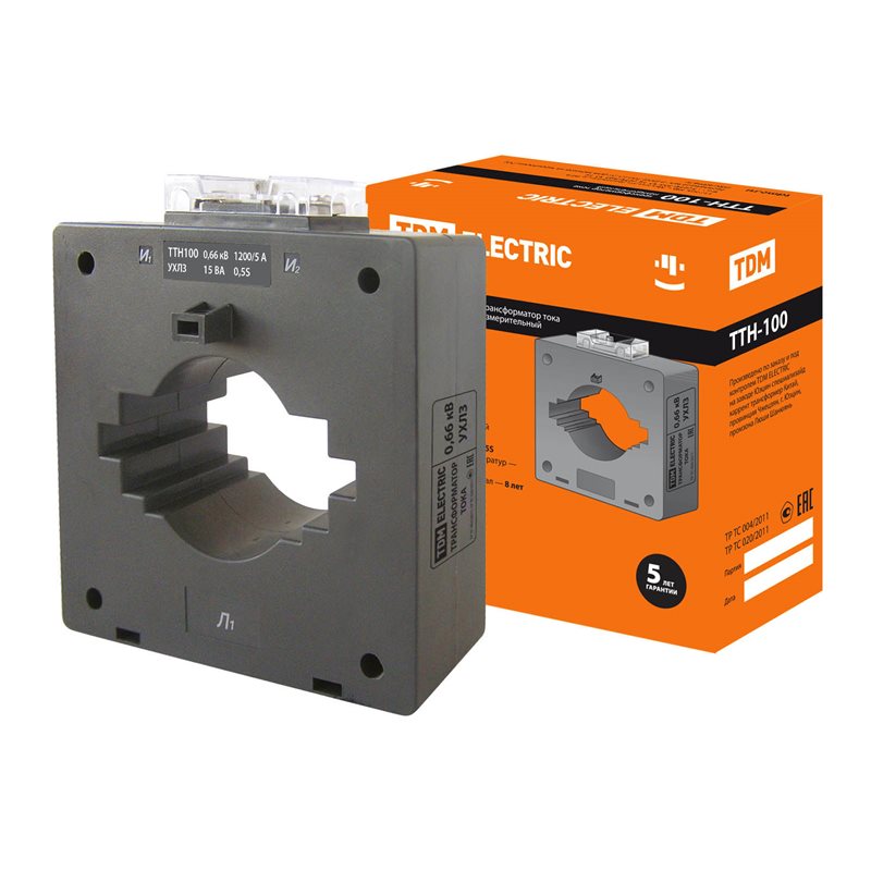 Фото Трансформатор ТТН 100/1200/5-15VA/0,5S-Р TDM {SQ1101-1168}