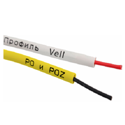 Фото Профиль ПВХ овальный Vell YL-070 для маркировки проводов, Ø 7,0 мм, 100 метров, желтый, аналог Partex PO-12 (самозатухающий) {378032} (1)