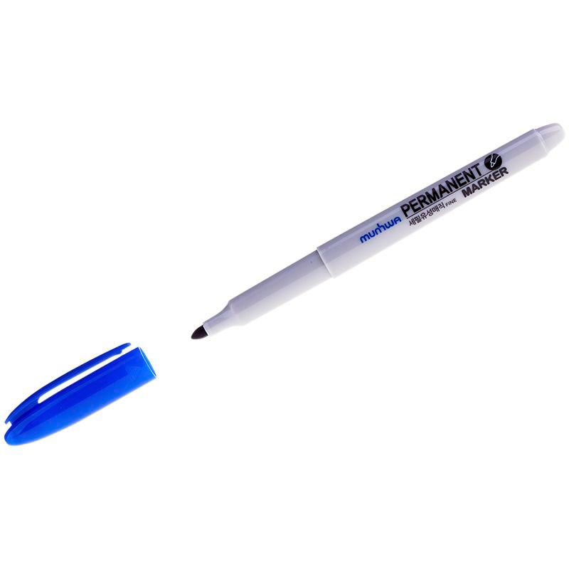 Фото Перманентный маркер MunHwa FPM-02, пулевидный, синий, 1.5 мм {235085}