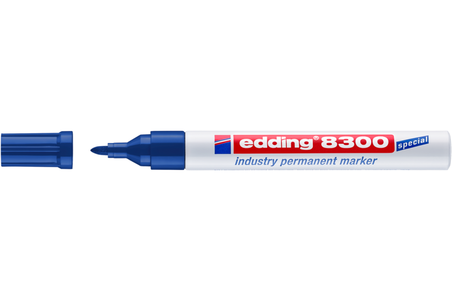 Фото Промышленный перманентный маркер Edding E-8300 синий, круглый наконечник 1,5-3 мм {E-8300#3}