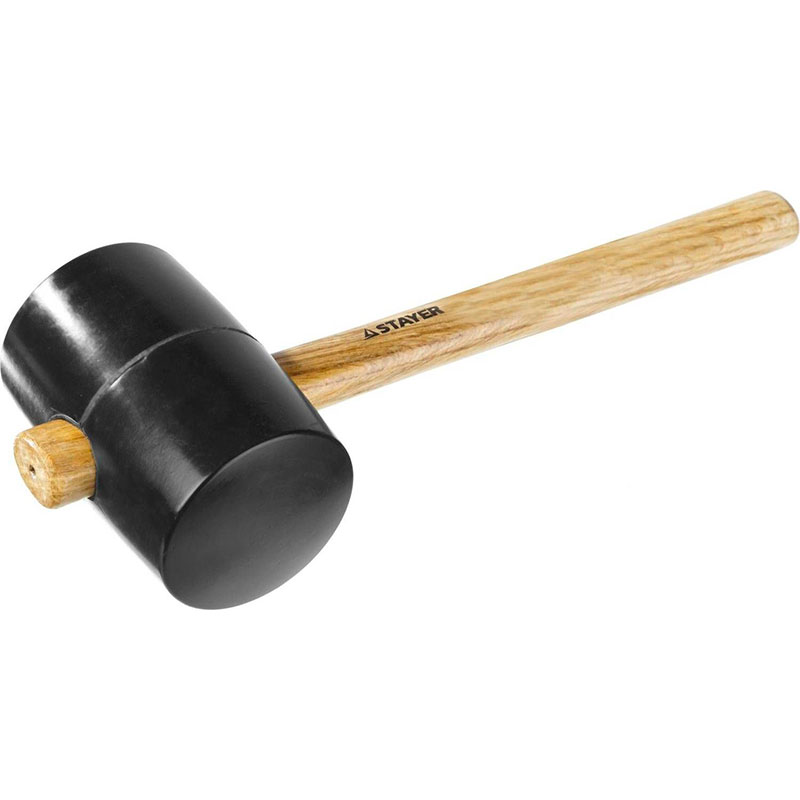 Фото Киянка STAYER резиновая, черная, с деревянной ручкой, 1130г {20505-100}