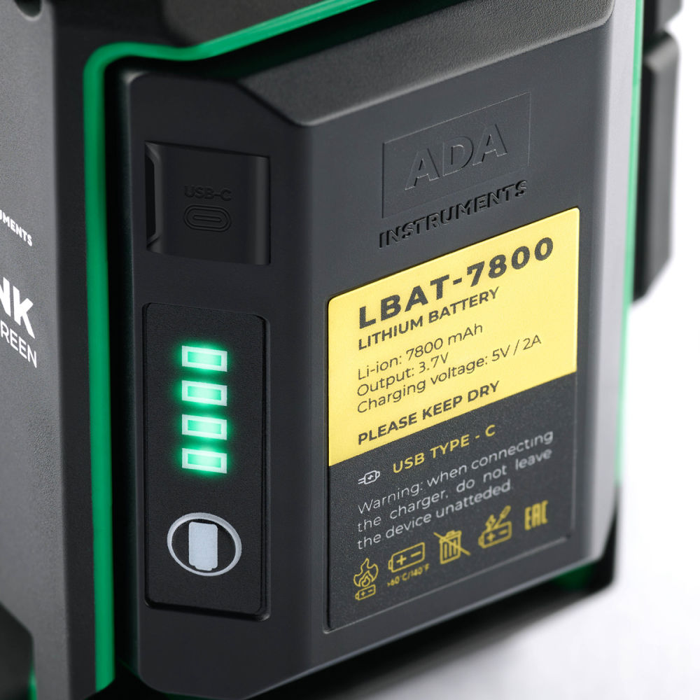 Фото Литий-ионный аккумулятор ADA LBAT-7800 (для ADA LaserTANK 3-360/4-360 GREEN) {А00700} (2)