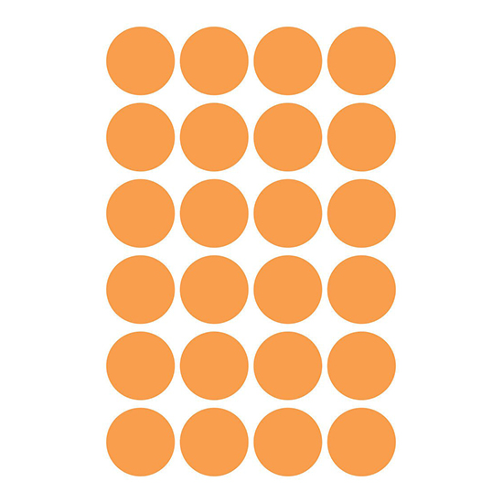 Фото Этикетки точки, оранжевый неон Ø 18 мм (4 страницы, 96 этикеток) {3173} (1)