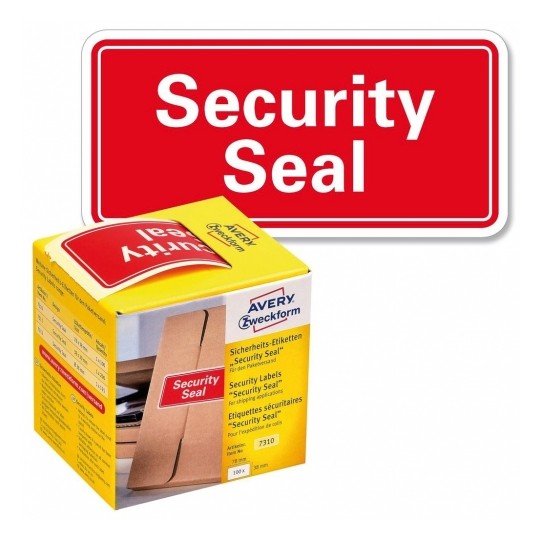 Фото Предупреждающие этикетки "Security Seal" в диспенсере 78 x 38 мм {7310}