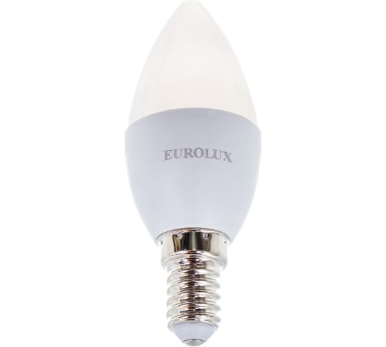 Фото Лампа светодиодная LL-E-C37-6W-230-4K-E14 (свеча, 6Вт, нейтр., Е14) Eurolux {76/2/4}