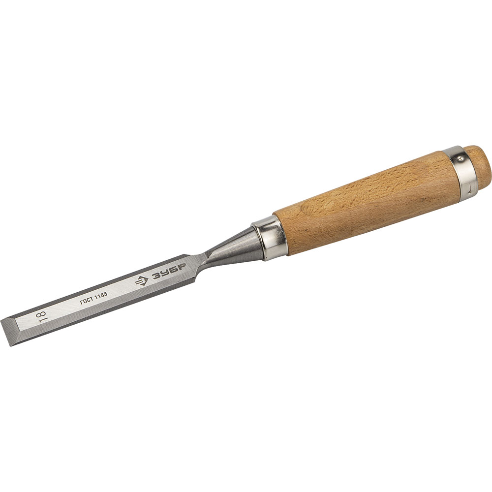 Фото Стамеска-долото "Классик" с деревянной ручкой, хромованадиевая, 18мм, ЗУБР {18096-18}
