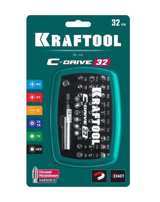 Фото Набор многофункциональных бит KRAFTOOL C-Drive 32, 32шт {26067-H32} (5)