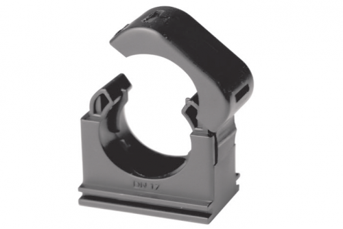 Фото Держатель для полиамид. труб с крышкой (клипса) Dn12мм черн. DKC PASW12N