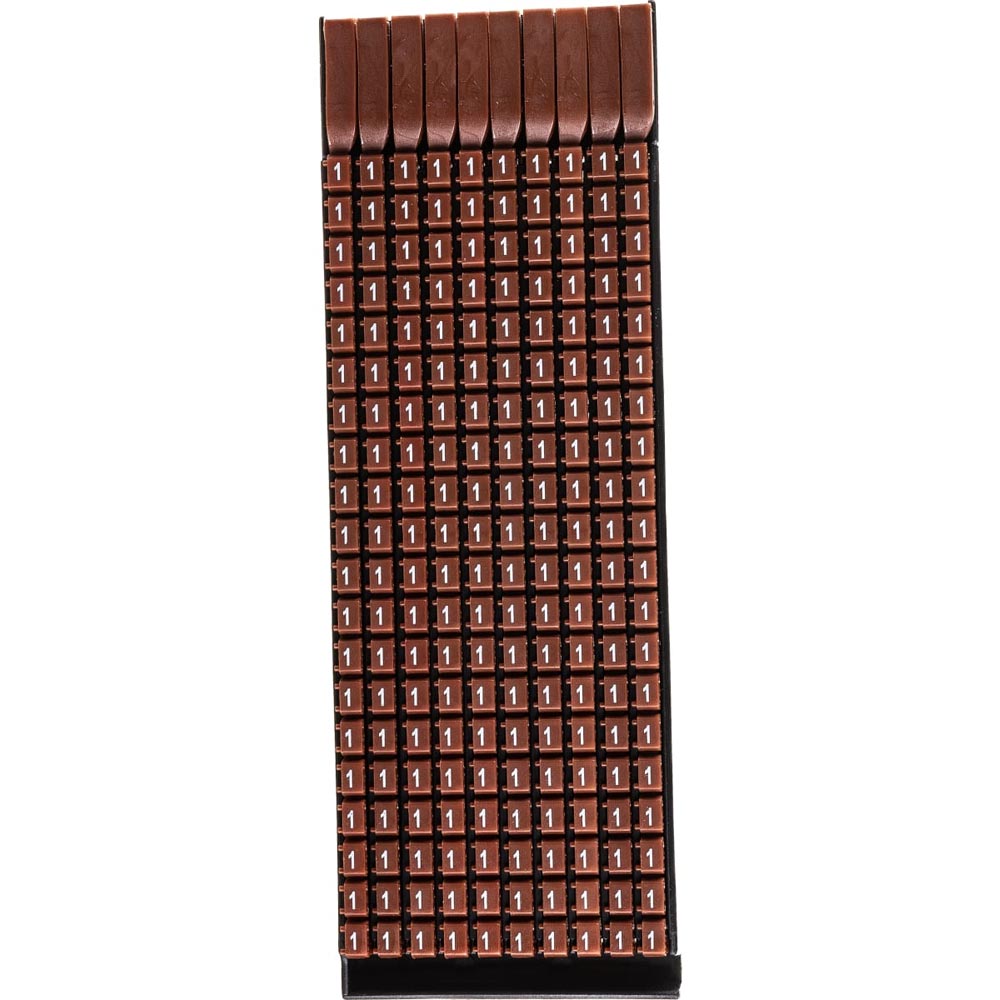 Фото Маркер для кабеля 1.5-2.5мм символ "1", коричневый, DKC {MKF1S2} (упак 200 шт)