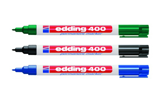 Фото Перманентный маркер Edding E-400 синий, круглый наконечник 1 мм (блистер) {E-400#1-B#3} (1)