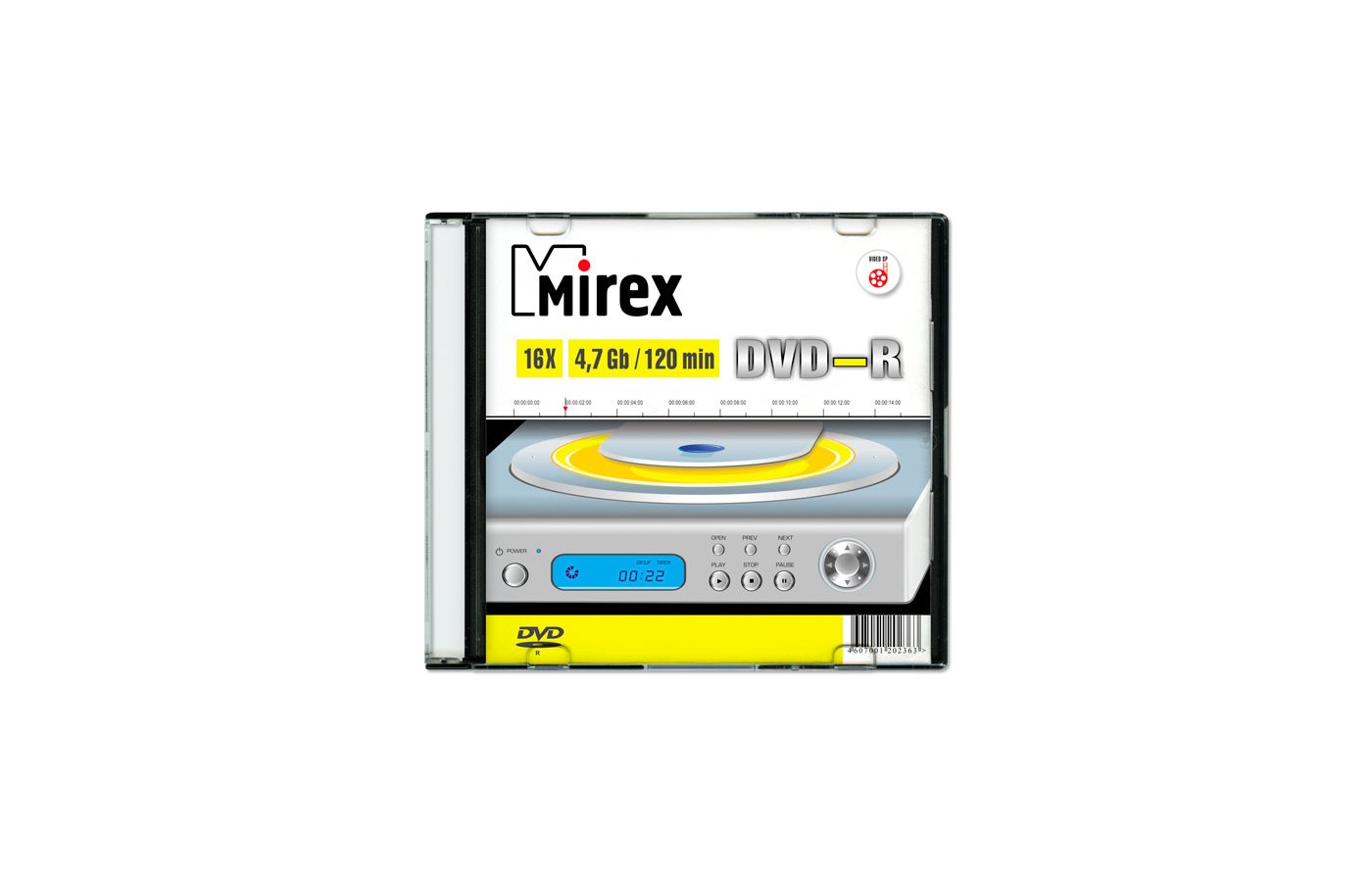 Фото Диск DVD-R Mirex 4.7 Gb, 16x, Slim Case (5), (5/200) 202387 {UL130003A1F}