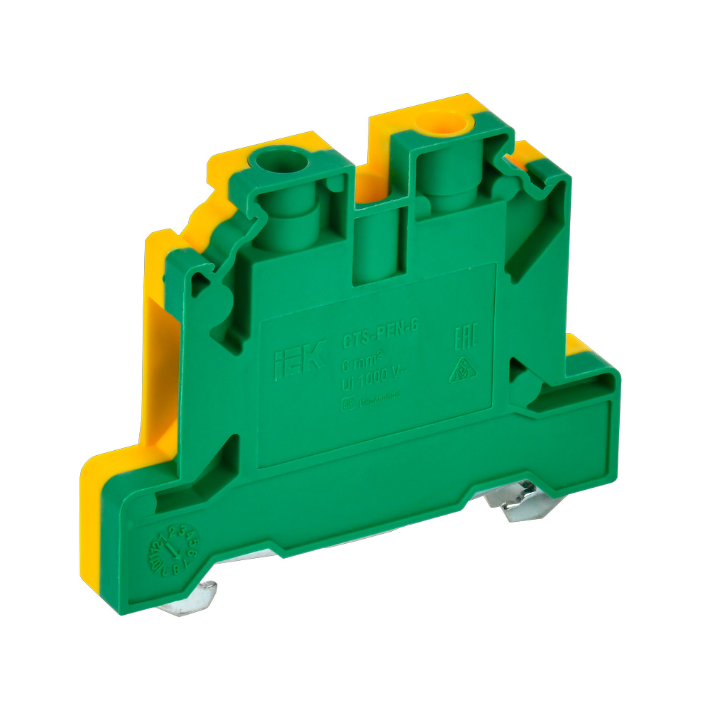 Фото Колодка клеммная CTS-PEN ARMAFIX земля 6кв.мм желт./зел. IEK YCT11-00-K52-006
