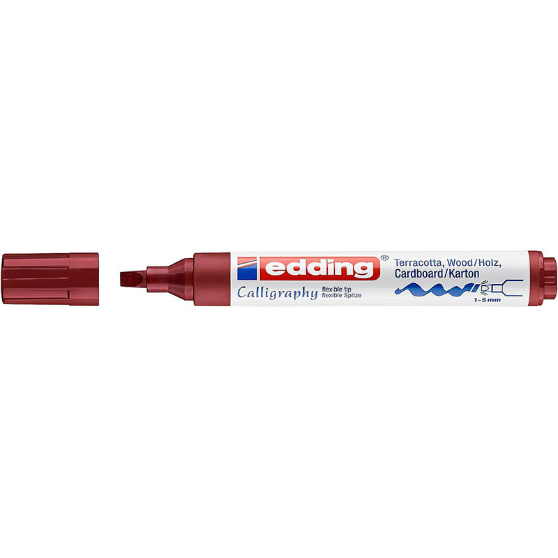 Фото Каллиграфический маркер Edding E-1455 малиновый, клиновидный наконечник 1-5 мм {E-1455#46}