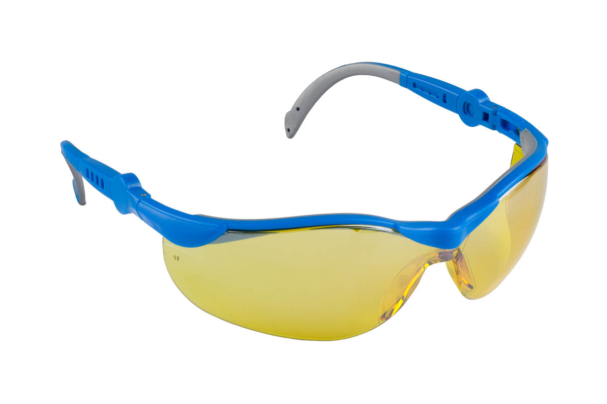 Фото ЗУБР Прогресс 9 Желтые, очки защитные открытого типа, регулируемые дужки {110311_z01}