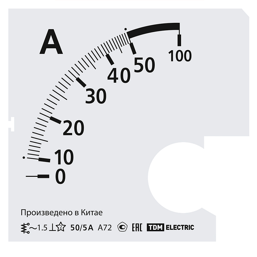 Фото Шкала Ш72 50/5А-1,5 (для А72 Х/5А) TDM {SQ1102-2050}