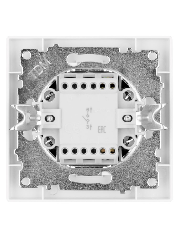 Фото Кнопка звонка 6А белая "Сенеж" TDM {SQ1816-0020} (3)