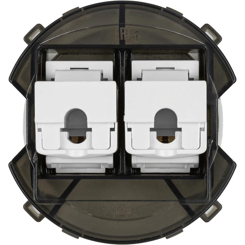 Фото Розетка компьютерная двойная RJ45 шампань, "Байкал" TDM {SQ1819-0516} (2)