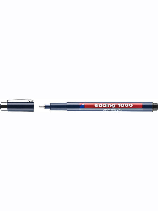 Фото Капиллярная ручка-фломастер Edding для черчения, круглый наконечник, 0,3 мм, черный {E-1800-0.3#1}
