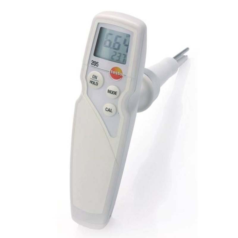 Фото Измеритель уровня pH и температуры Testo 205 (комплект с флаконами для калибровки в алюминиевом кейсе) {0563 2052}