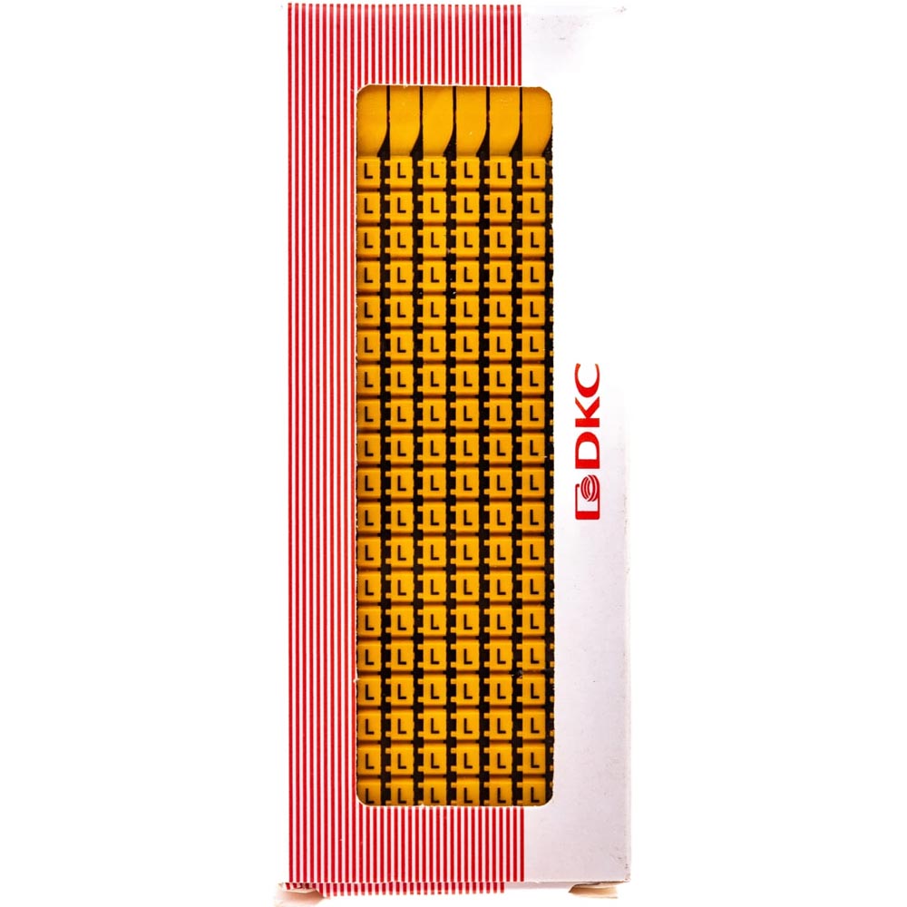 Фото Маркер для кабеля 0.5-1.5мм символ "L", желтый, DKC {MKCLS1} (упак 200 шт) (2)