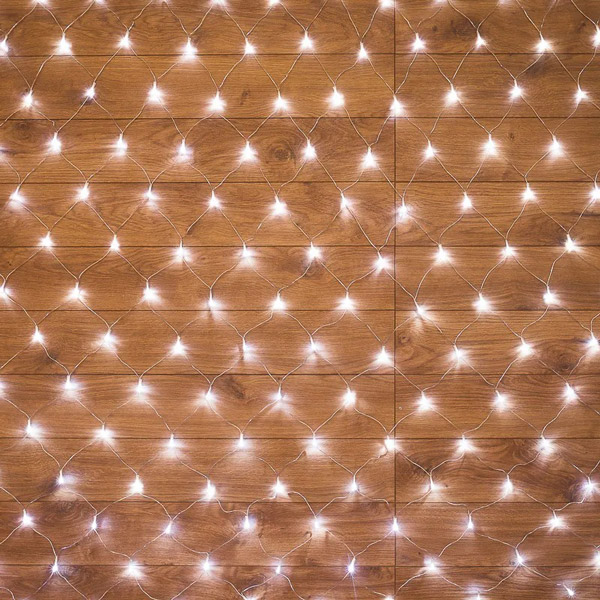 Фото Гирлянда «Сеть» 1,5х1,5 м, прозрачный ПВХ, 96 LED белый {215-105}