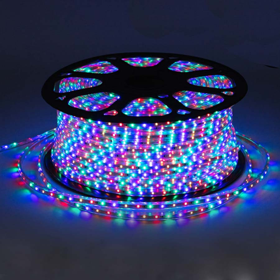 Фото Светодиодная лента 13х8 мм, RGB, SMD 5050, 60 LED/м, 220 В, Neon-Night {142-109}