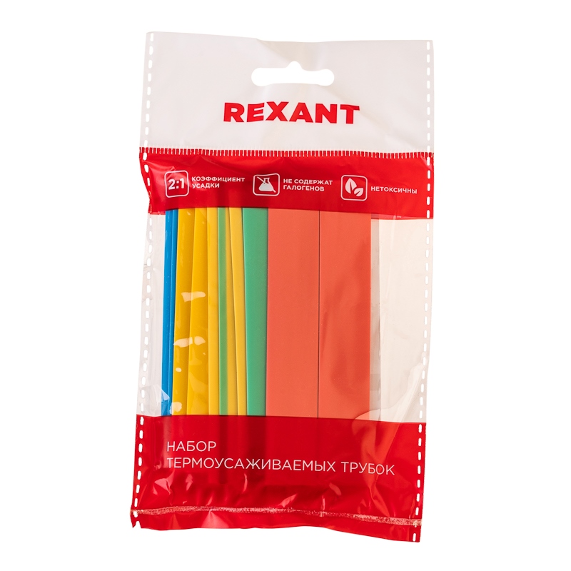 Фото Набор термоусаживаемых трубок №18 ТУТ нг 12/6мм, 7 цветов (упак. 21 шт. по 10см) REXANT {29-0118} (4)