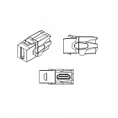 Фото Вставка KJ1-HDMI-AV18-WH формата Keystone Jack с прох. адапт. HDMI (Type A) 90 градусов ROHS бел. Hyperline 247402 (1)
