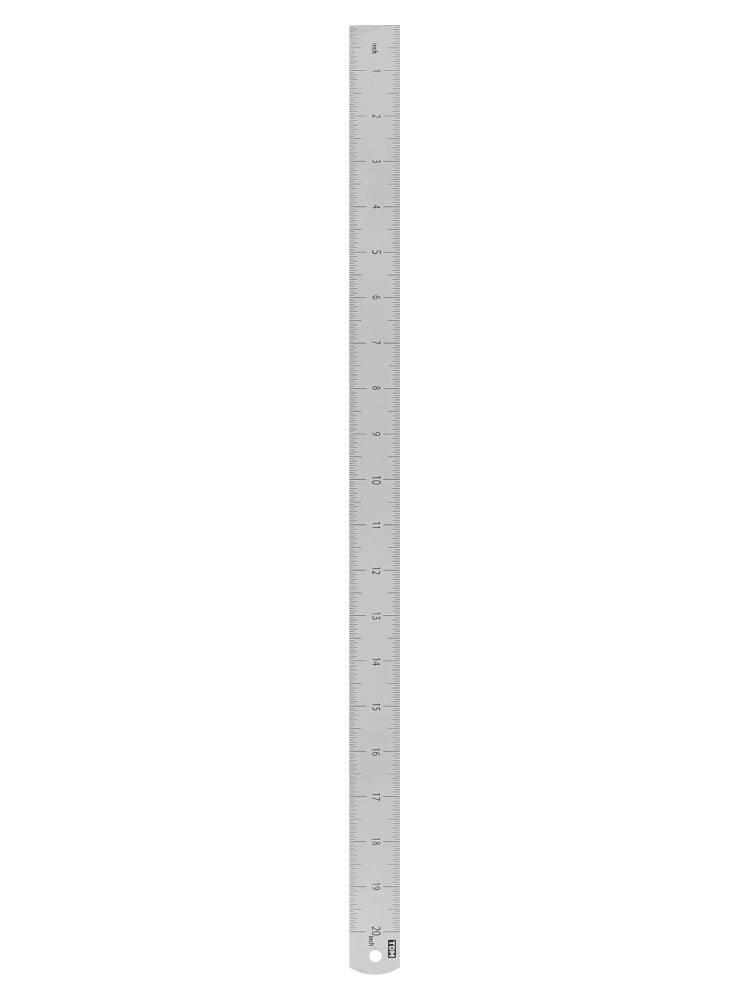 Фото Линейка измерительная металлическая 50 см, нержавеющая сталь, двухсторонняя шкала, "Рубин" TDM {SQ1018-0504} (3)