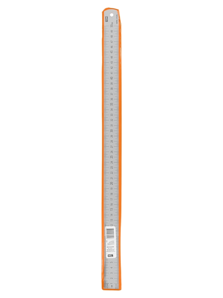 Фото Линейка измерительная металлическая 50 см, нержавеющая сталь, двухсторонняя шкала, "Рубин" TDM {SQ1018-0504} (4)