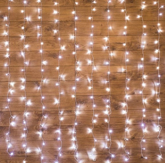 Фото Гирлянда "Светодиодный Дождь" 1,5х1,5м, свечение с динамикой, прозрачный провод, 230 В, диоды Белые {235-035}
