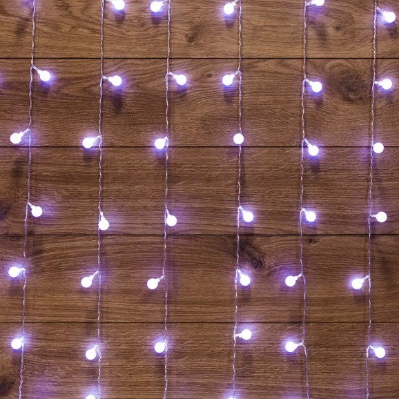 Фото Гирлянда "Светодиодный Дождь" 1,5*1,5 м, с насадками шарики, свечение с динамикой, прозрачный провод {235-045}