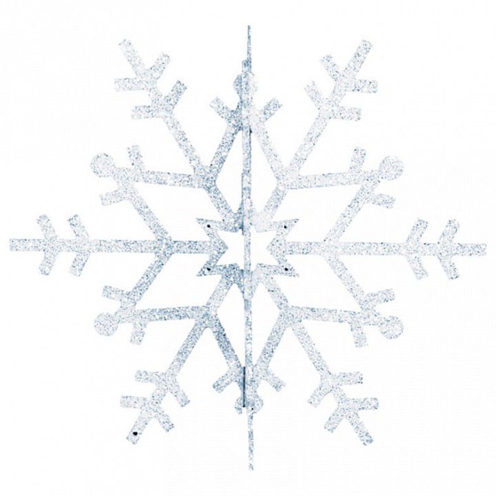 Фото Елочная фигура "Снежинка резная 3D", 31 см, цвет белый {502-345}