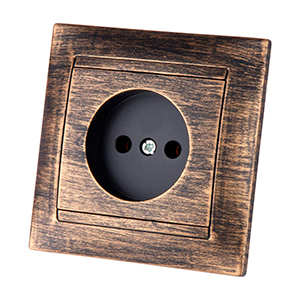 Фото Розетка 2П 10А 250В старинная бронза "Лама" TDM {SQ1815-0763}