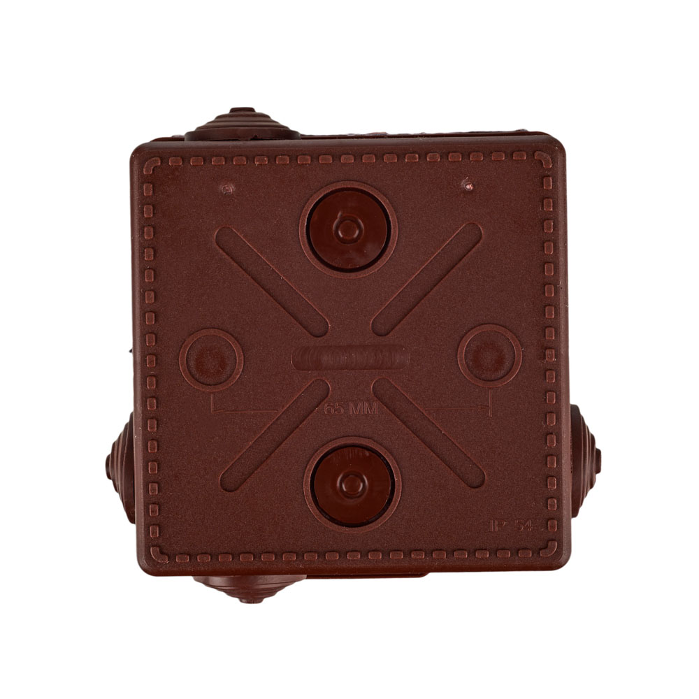 Фото Коробка распаячная ОП КМ 100х100х50 IP54 откид. крышка 8 вводов дуб IEK UKO31-100-100-050-K24-54 (2)