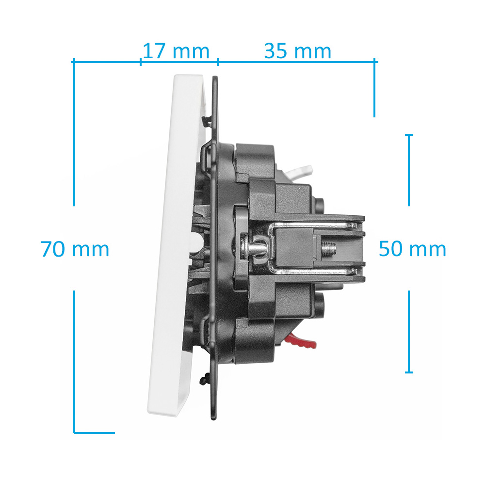 Фото Выключатель c подсветкой белый, двухклавишный, 1 пост, с тонкой пластиковой рамкой Vell EchoGrand {WH1P-2L-EchoGrand} (9)