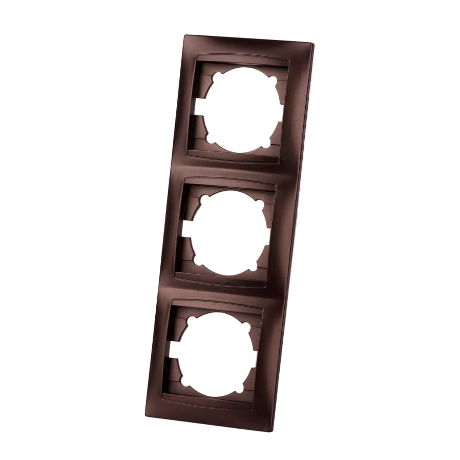 Фото Рамка 3-х постовая вертикальная шоколад "Лама" TDM {SQ1815-0534}