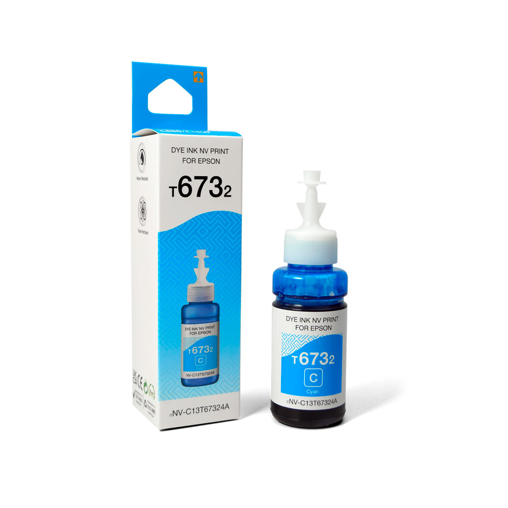 Фото Чернила NV PRINT T6732 (NV-C13T67324A) для аппаратов Epson (70 ml) Cyan (в коробке) совместимые {D7324}