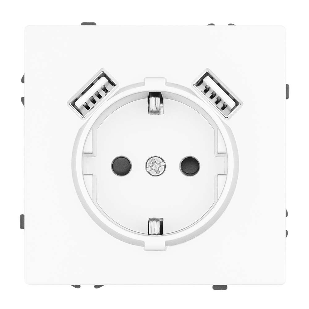 Фото Розетка белая, USB-A, USB-A электрическая, модуль, Vell Grand {V702205} (2)