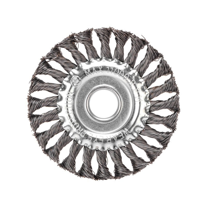 Фото Щетка дисковая для УШМ крученая стальная проволока 125 мм, отв. 22,23 мм Kranz {KR-91-1238}