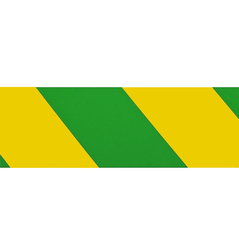 Фото Лента самоклеящаяся для маркировки шины заземления, диагональная, 25 мм/5 м, желтый/зеленый, PVC premium, (-50..+100С) {ST-4125TP5.0} (1)
