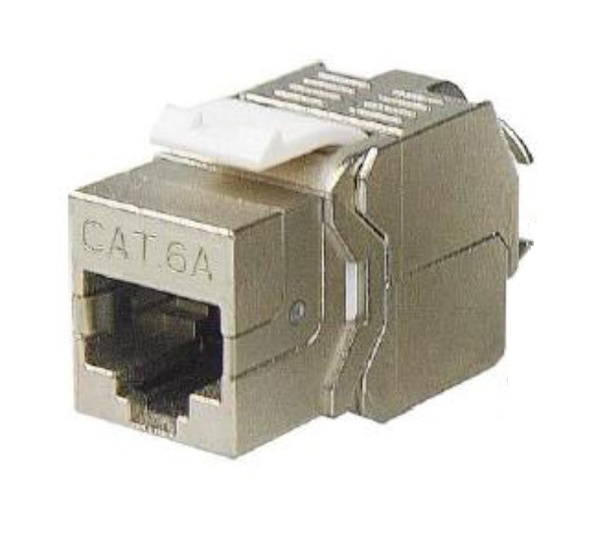 Фото Hyperline KJ8-8P8C-C6A-180-WH Вставка Keystone Jack RJ-45(8P8C), категория 6a (10G), тип 180 градусо {426187}